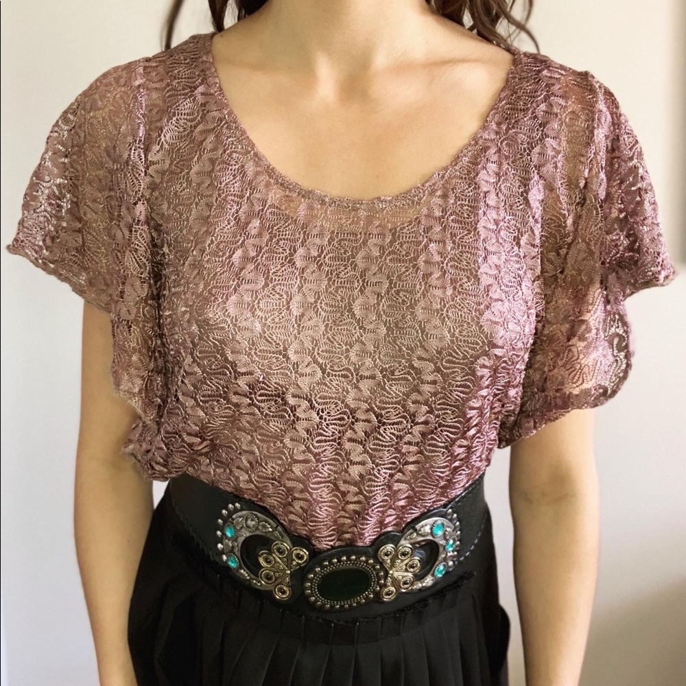 Lavish Metallic Pink Blouse